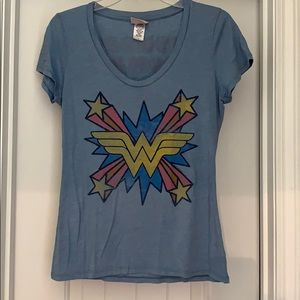 Wonder Woman Junk Food light blue starts logo top